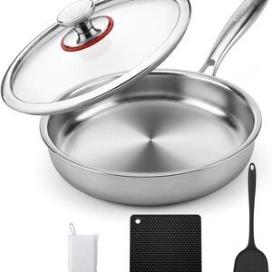 Stainless Steel Frying Pan with Lid